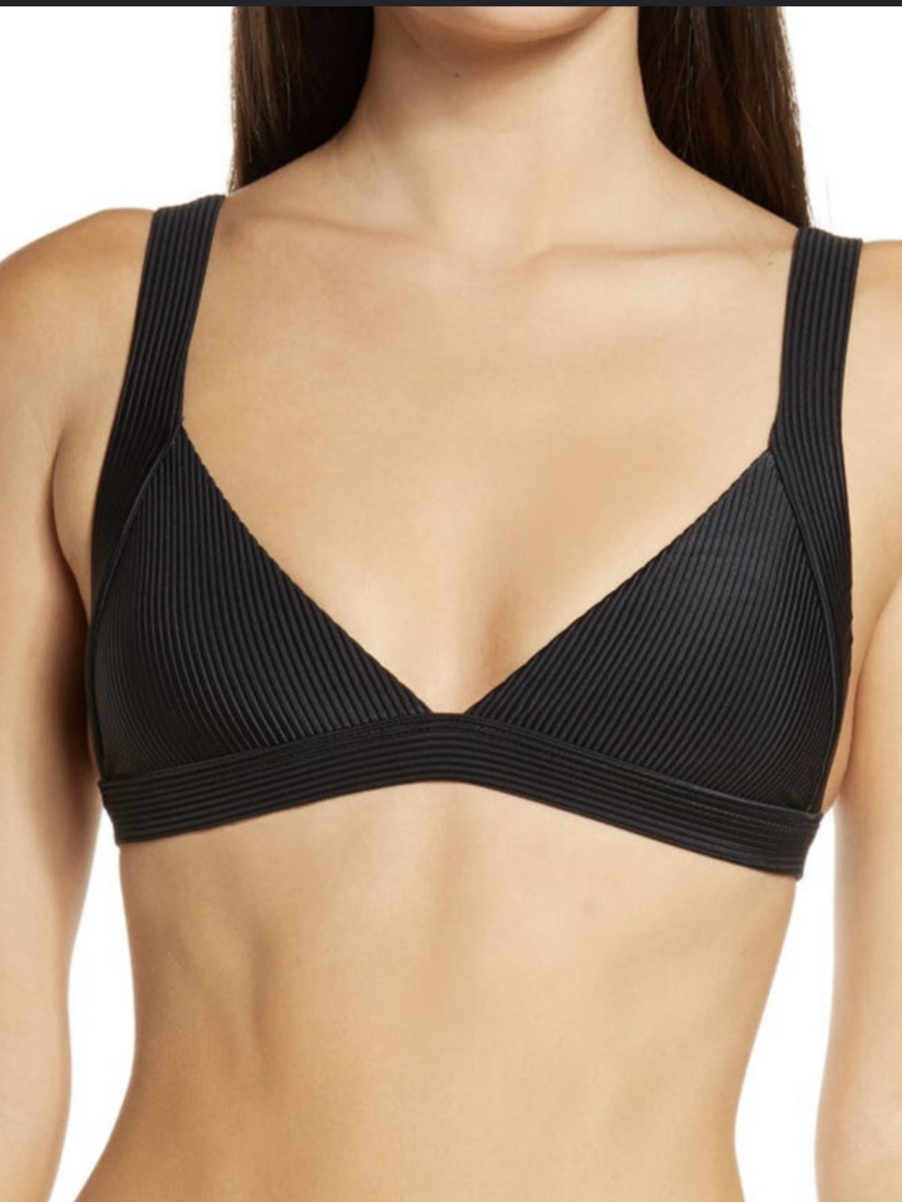 FRANKIES BIKINIS GEORGIA BIKINI TOP BLACK SIZE S